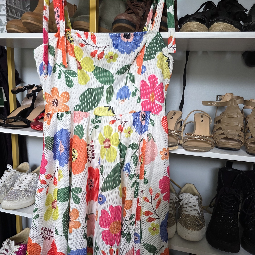 SHEIN White and Multicolor Dress